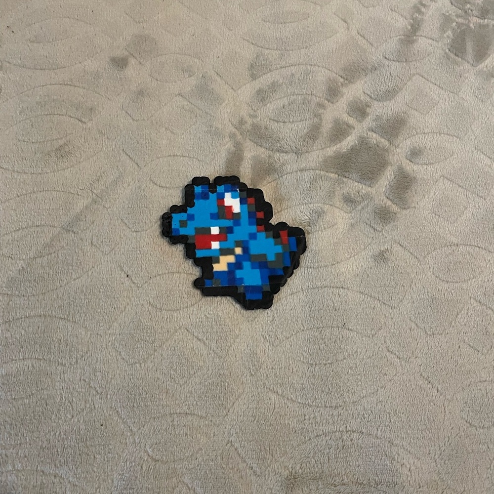 Blue Pixel Art Totodile Pokemon Toy